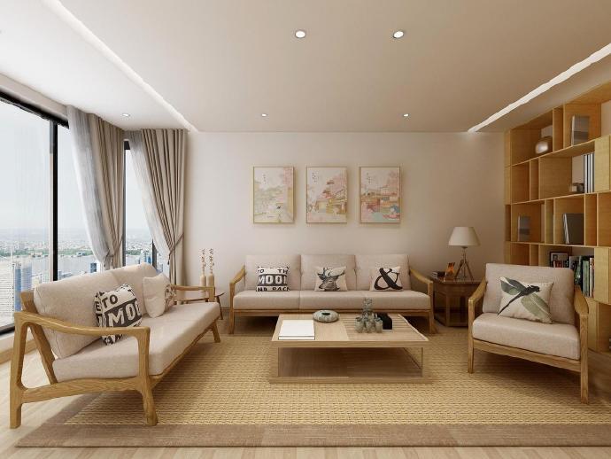 129平三居室日式风格装修设计效果图