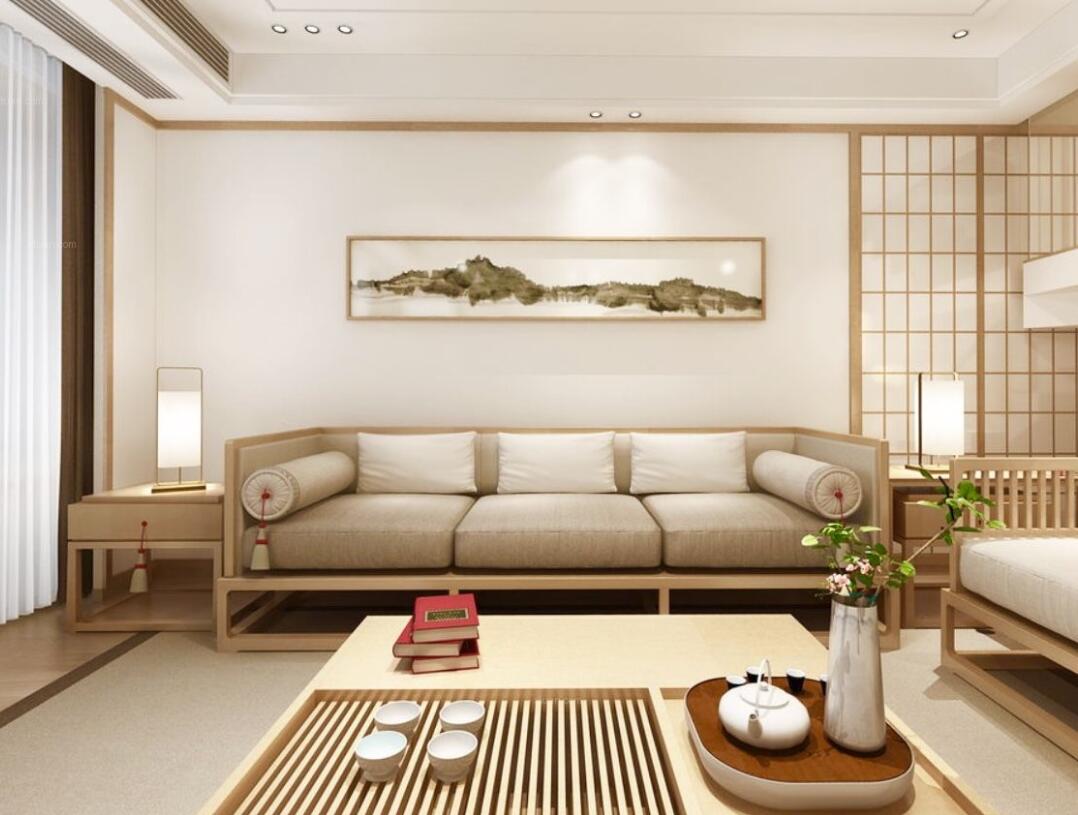 日式风格客厅翻新装修案例效果图（三）