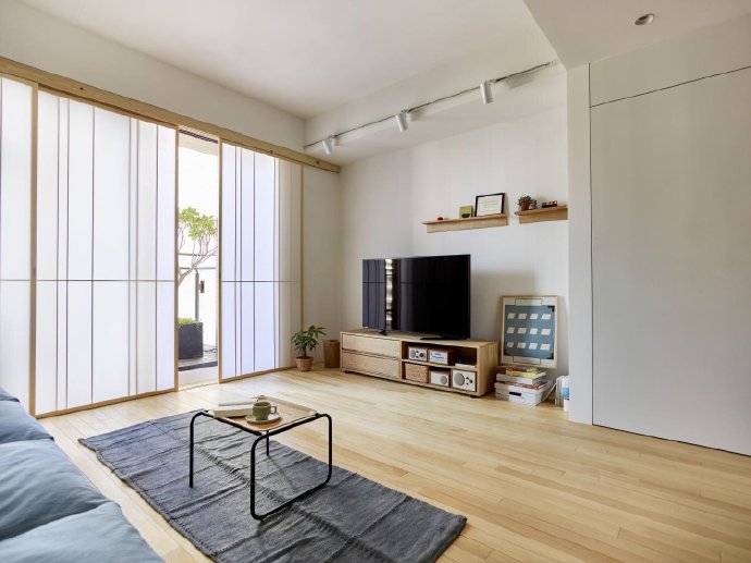120平简约日式风格三居室装修案例效果图
